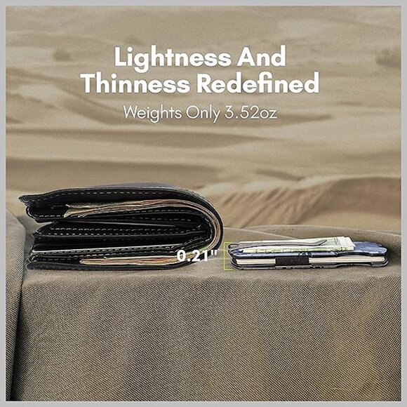 Mens Wallet, Slim Tactical Wallet with Money Clip , Wildrider - Silvermist - Picture 3 of 7